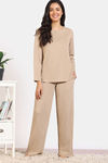Zivame 2 Mile Fashion Knit Cotton Lounge Set - Oyster Gray — thumbnail 3